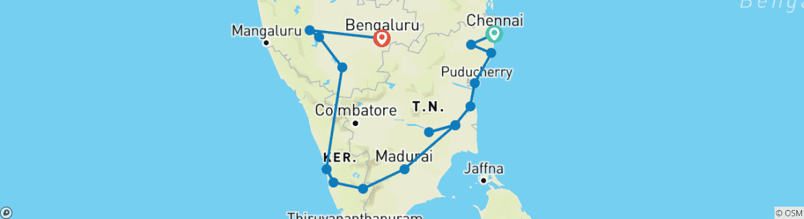 Imagen de un mapa que muestra la ruta del circuito