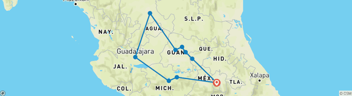 Carte du circuit TRÉSORS COLONIAUX