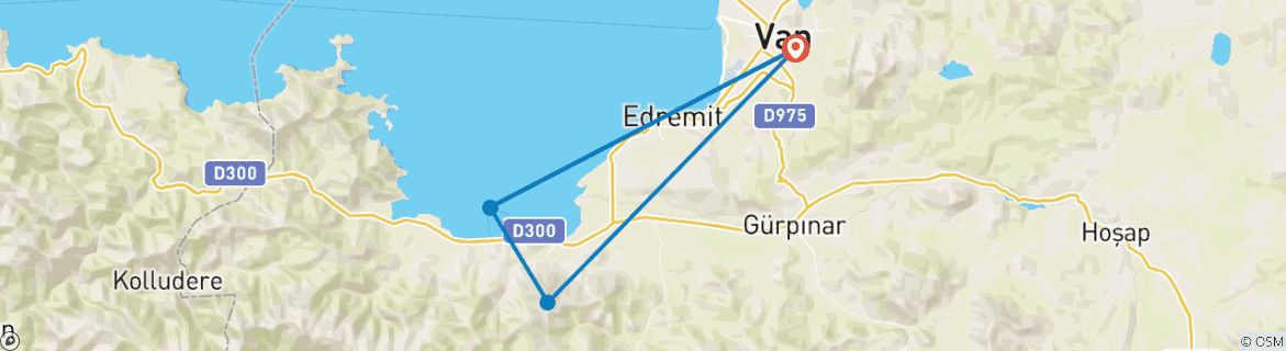 Karte mit der Reiseroute