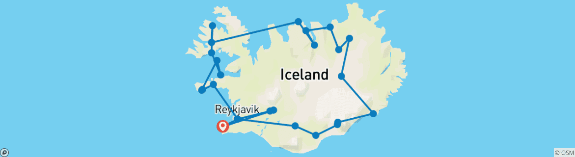 Image d'une carte montrant l'itinéraire du circuit