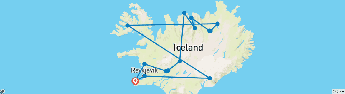 Karte mit der Reiseroute