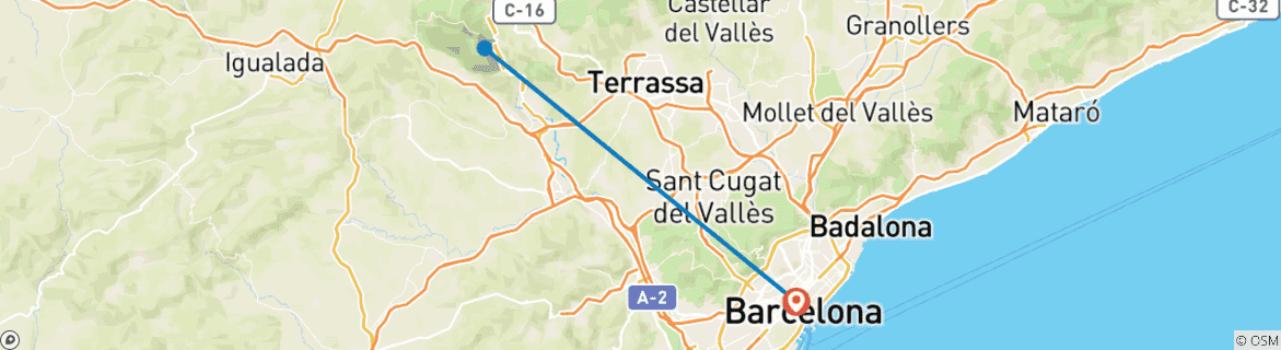 Karte mit der Reiseroute