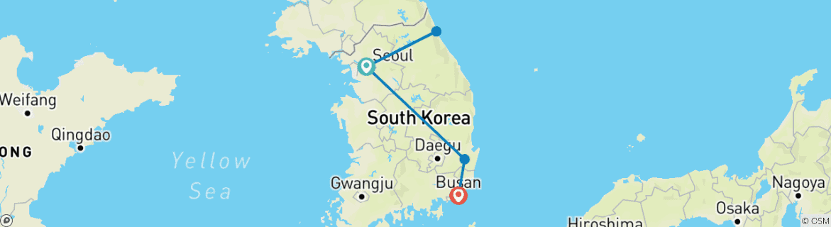 Image d'une carte montrant l'itinéraire du circuit