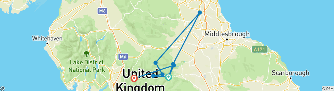 Image d'une carte montrant l'itinéraire du circuit