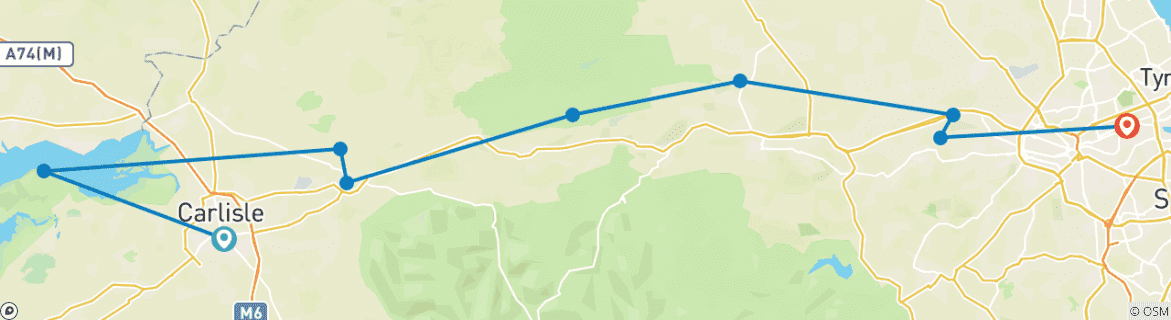 Foto van een kaart met de route van de rondreis