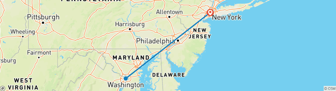 Karte mit der Reiseroute