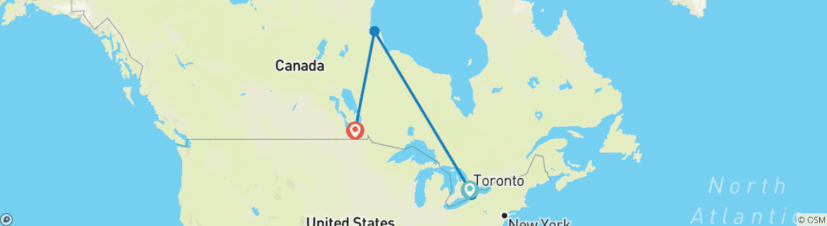 Image d'une carte montrant l'itinéraire du circuit