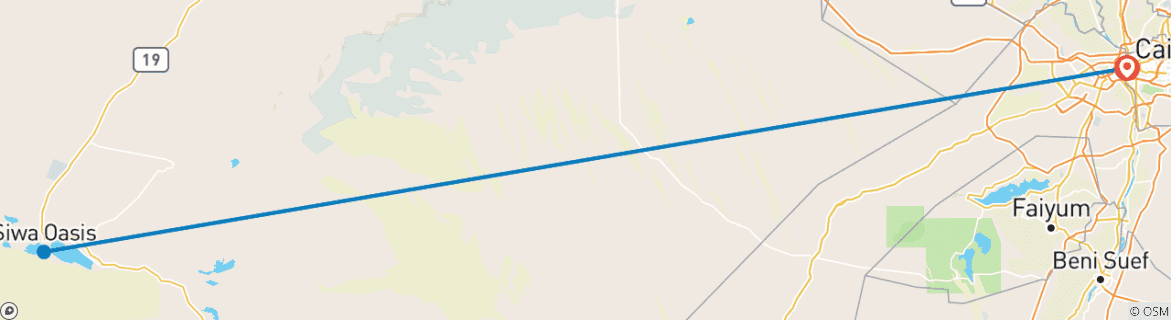 Image d'une carte montrant l'itinéraire du circuit