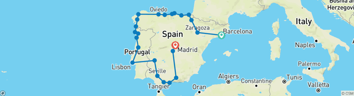 Imagen de un mapa que muestra la ruta del circuito