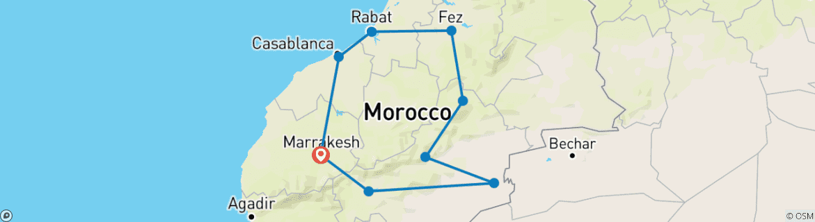 Imagen de un mapa que muestra la ruta del circuito