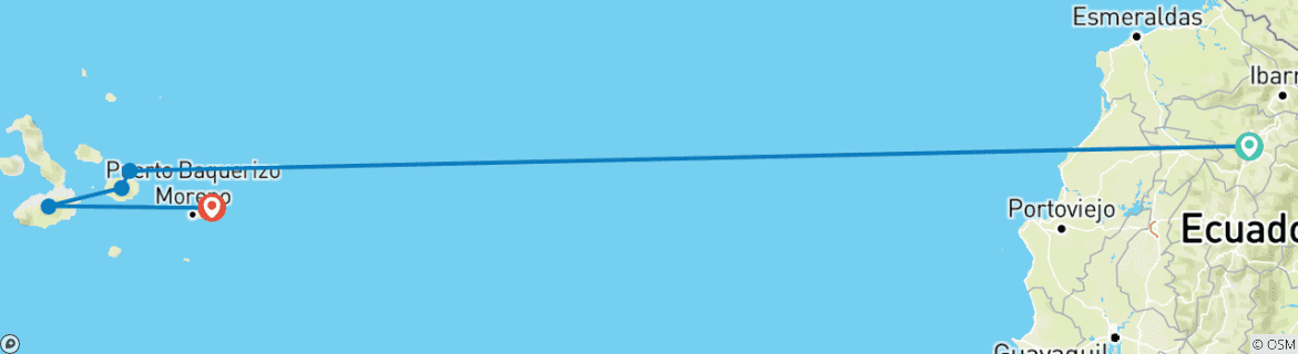 Image d'une carte montrant l'itinéraire du circuit