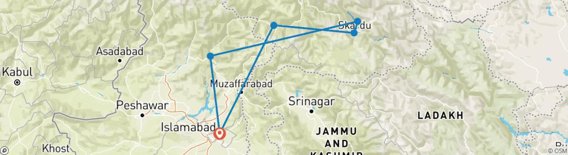 Carte du circuit Circuit Skardu Baltistan (Kachura, Shigar & Basho)