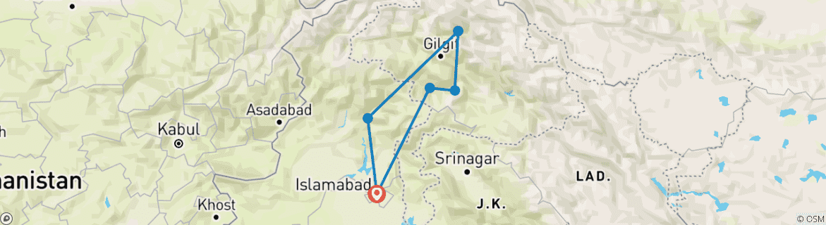Imagen de un mapa que muestra la ruta del circuito