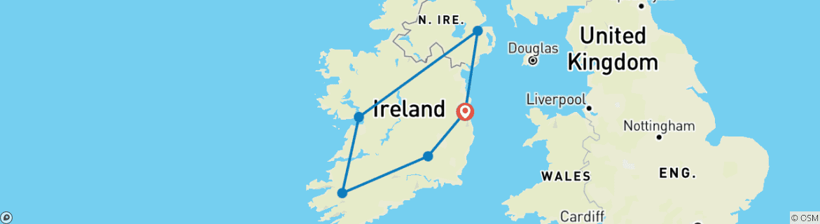 Karte mit der Reiseroute