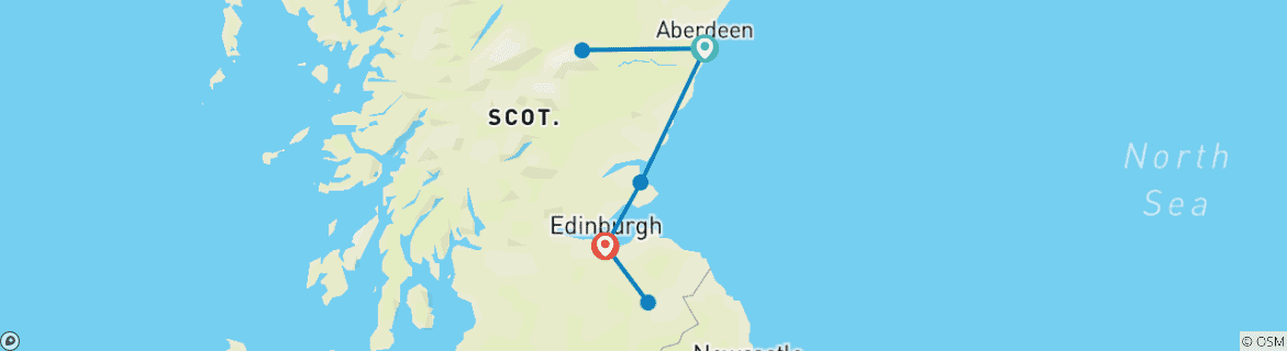 Image d'une carte montrant l'itinéraire du circuit