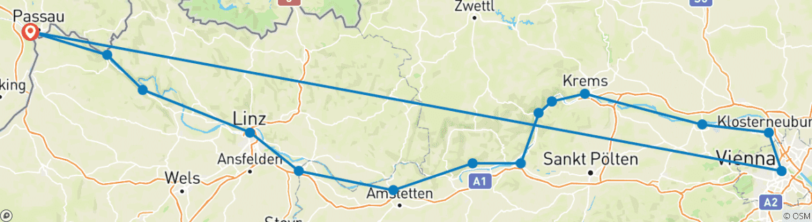 Imagen de un mapa que muestra la ruta del circuito