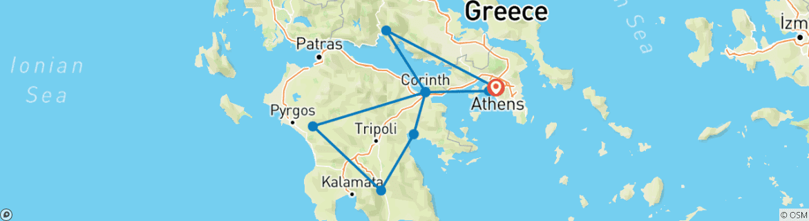 Image d'une carte montrant l'itinéraire du circuit