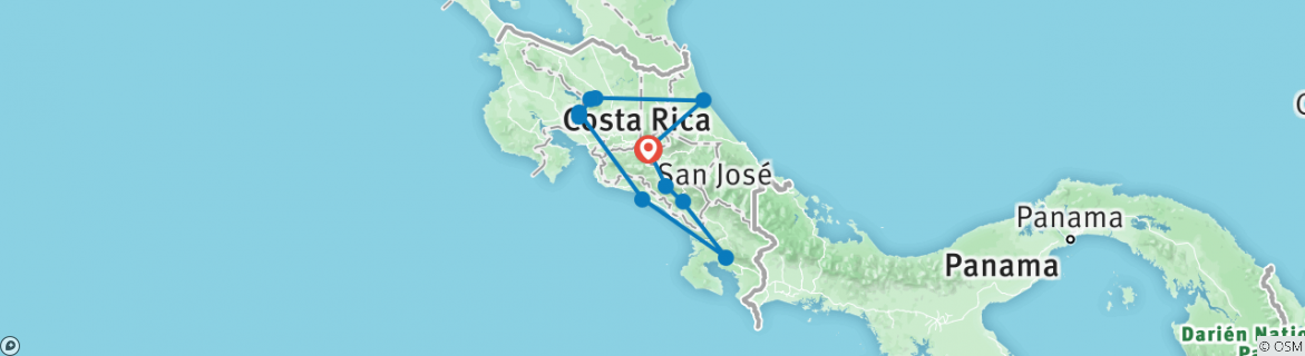 Map of Discover Costa Rica