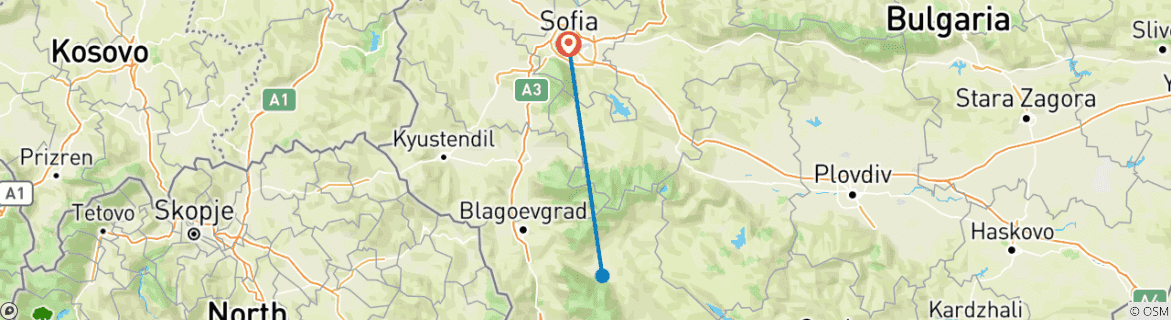 Image d'une carte montrant l'itinéraire du circuit