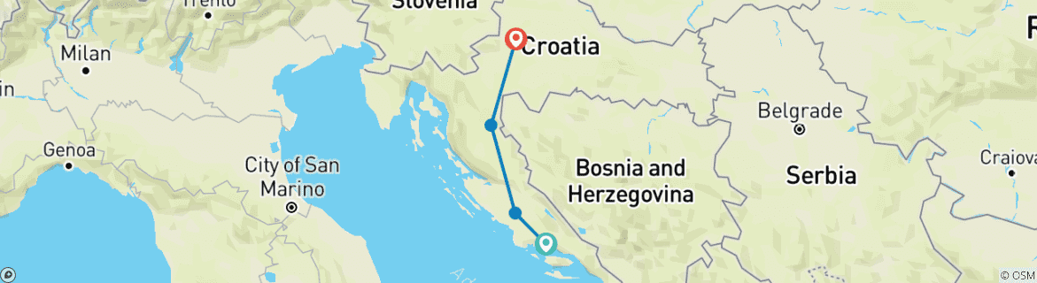 Carte du circuit Express des parcs nationaux