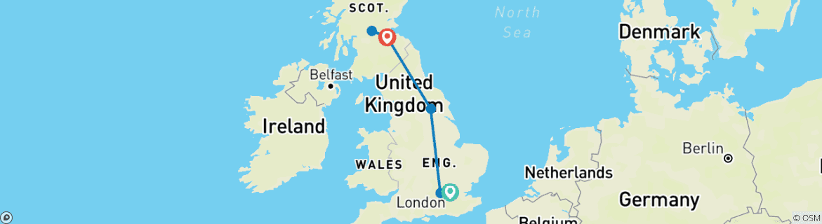 Image d'une carte montrant l'itinéraire du circuit