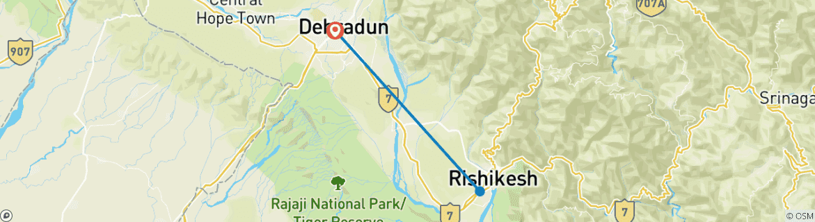 Image d'une carte montrant l'itinéraire du circuit