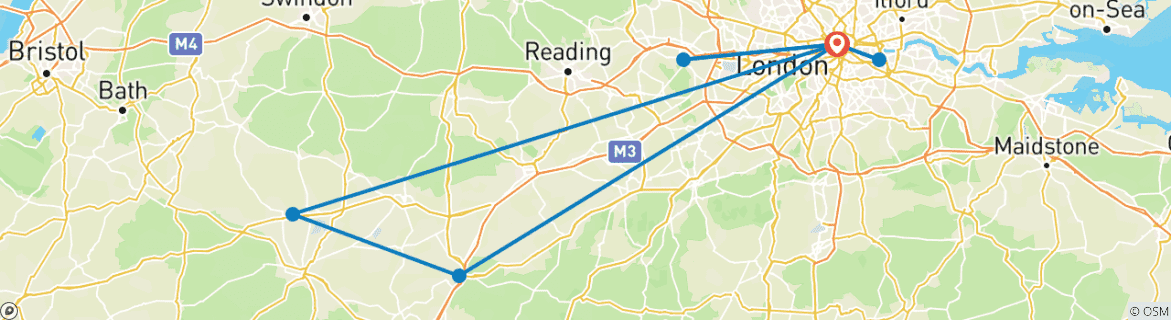 Image d'une carte montrant l'itinéraire du circuit