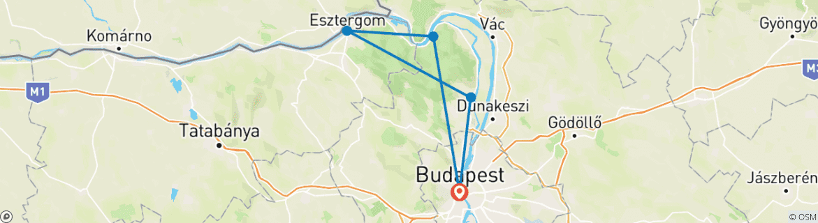 Image d'une carte montrant l'itinéraire du circuit