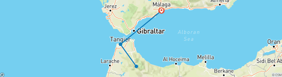 Image d'une carte montrant l'itinéraire du circuit