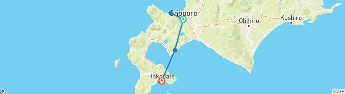 Image d'une carte montrant l'itinéraire du circuit