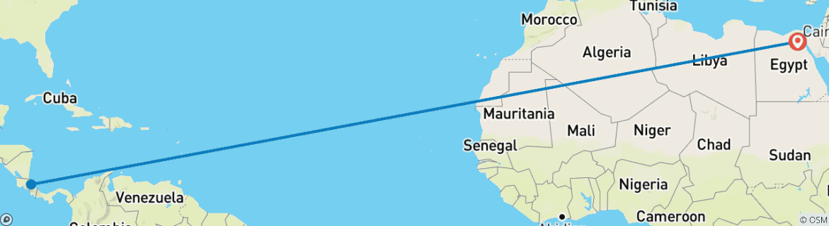 Image d'une carte montrant l'itinéraire du circuit