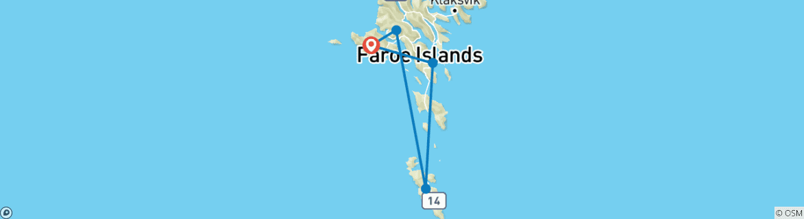 Image d'une carte montrant l'itinéraire du circuit