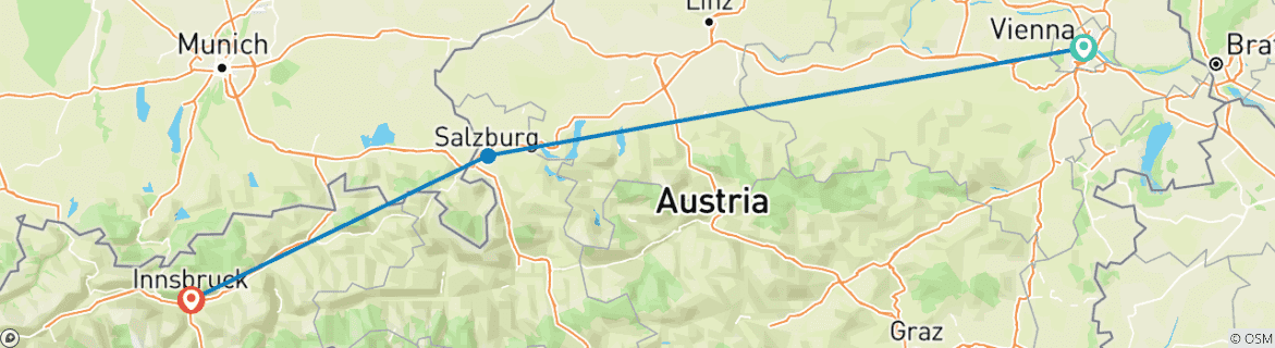 Image d'une carte montrant l'itinéraire du circuit