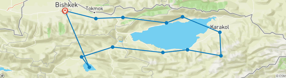 Karte mit der Reiseroute