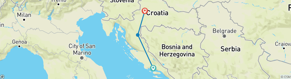 Kaart van ZAGREB DIRECT