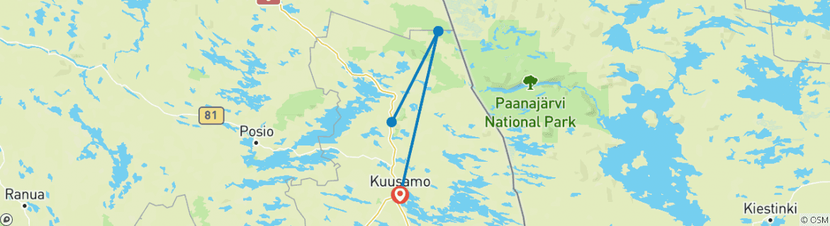 Carte du circuit Semaine finlandaise de la nature sauvage