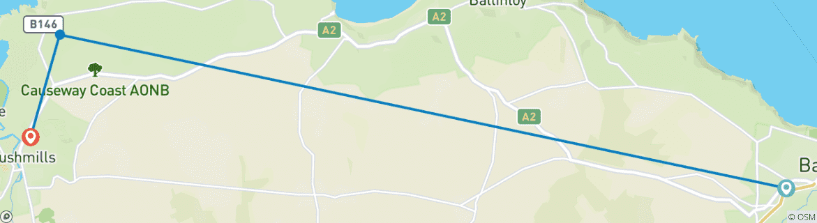 Foto van een kaart met de route van de rondreis