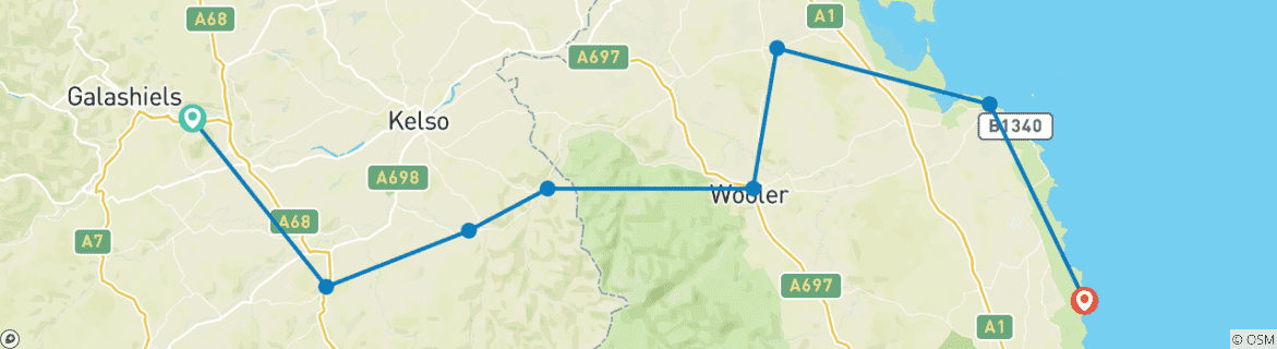 Karte mit der Reiseroute