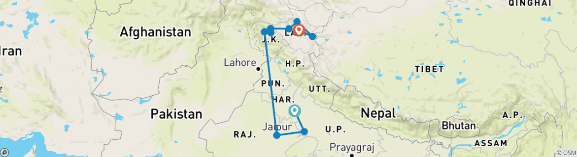 Imagen de un mapa que muestra la ruta del circuito