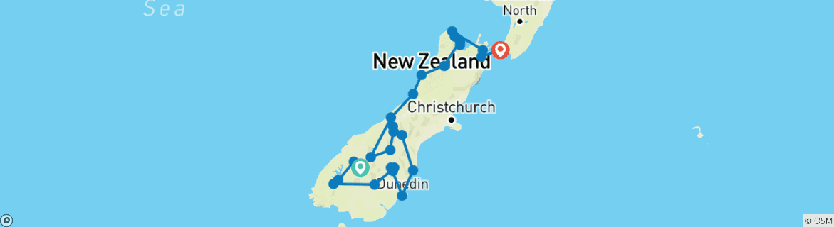 Image d'une carte montrant l'itinéraire du circuit