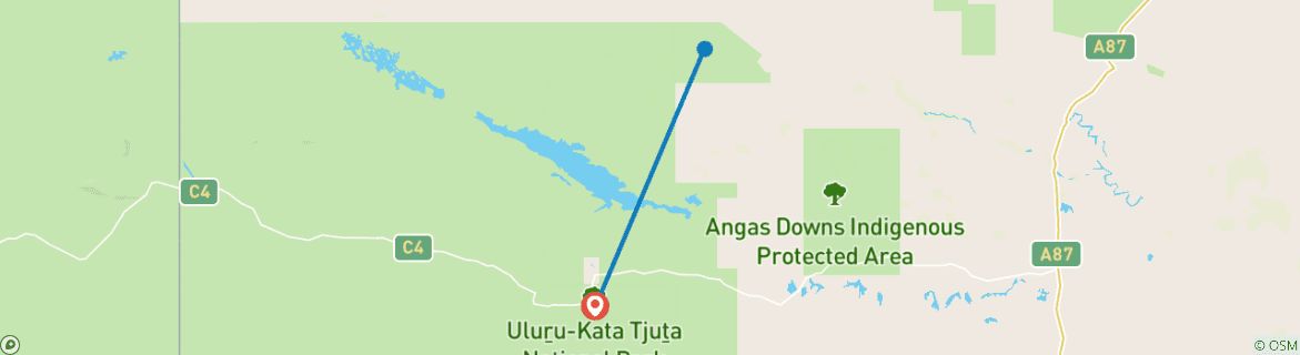 Image d'une carte montrant l'itinéraire du circuit