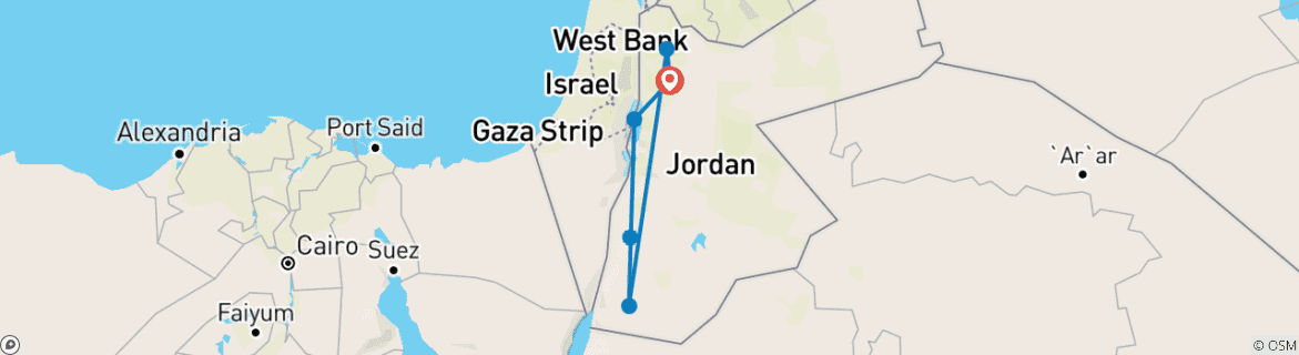 Karte mit der Reiseroute