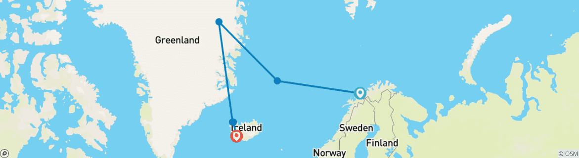 Image d'une carte montrant l'itinéraire du circuit