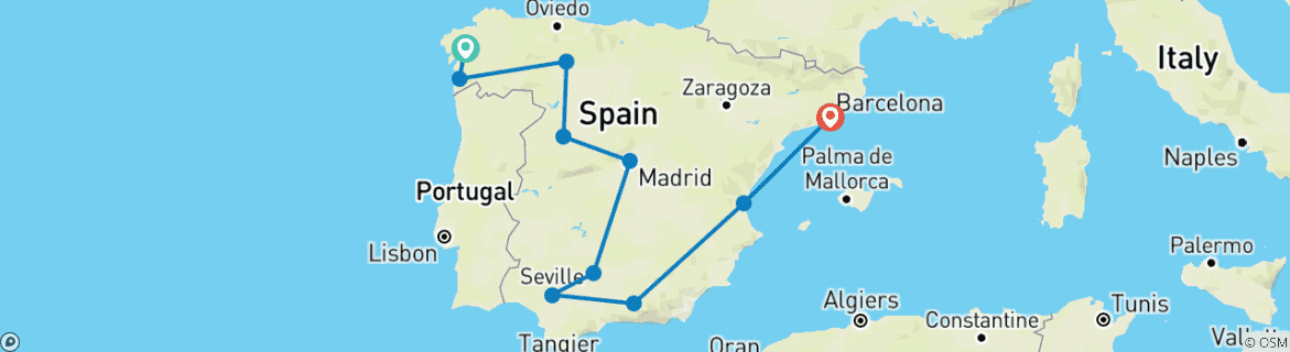 Imagen de un mapa que muestra la ruta del circuito