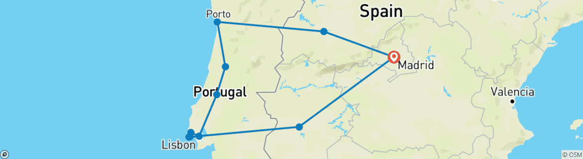 Image d'une carte montrant l'itinéraire du circuit