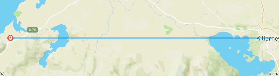 Image d'une carte montrant l'itinéraire du circuit