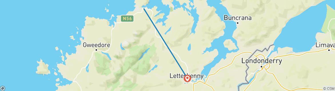 Image d'une carte montrant l'itinéraire du circuit