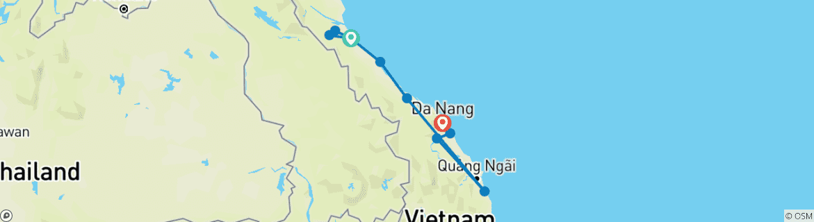 Image d'une carte montrant l'itinéraire du circuit