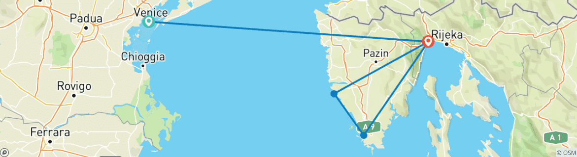 Imagen de un mapa que muestra la ruta del circuito