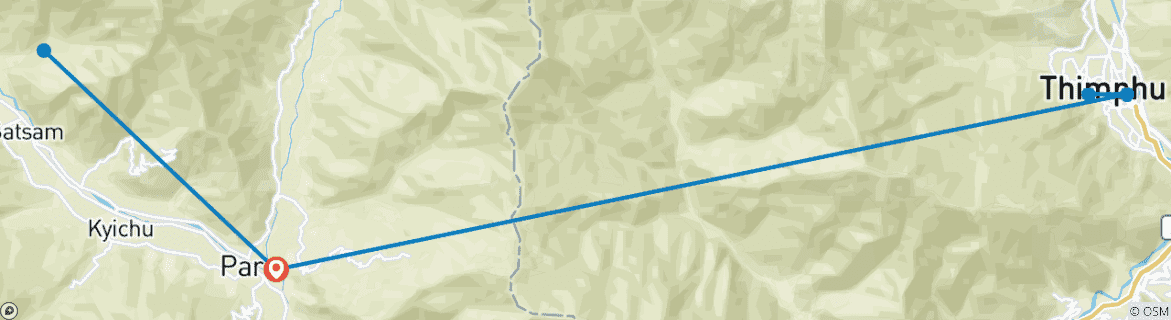 Image d'une carte montrant l'itinéraire du circuit